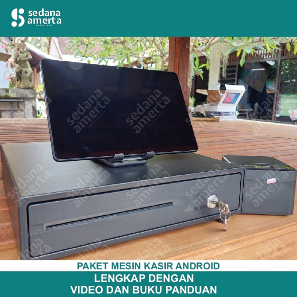 Paket Mesin Kasir Android POS Tablet/Tab 10 Inch 4/128- PAKET LENGKAP : Tab, Laci Uang/Cash drawer & Printer Thermal 58mm - cocok untuk Restaurant, Cafe,Resto, Barber Shop, Vape Store, Retail