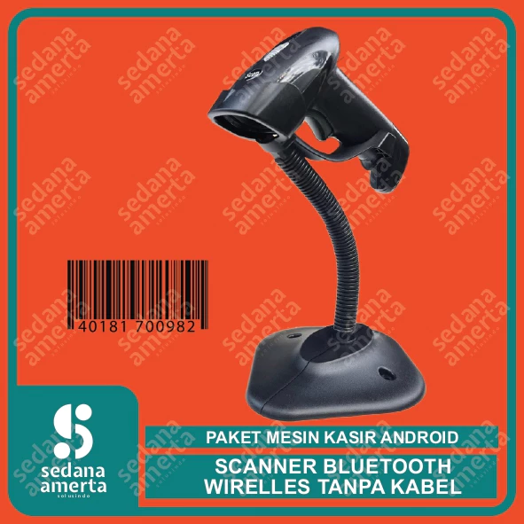 Barcode Scanner Support Scanner Wireless Bluetooth tanpa kabel Cocok Untuk Scan Barcode
