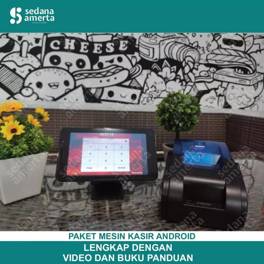 Paket Mesin Kasir Android POS Tablet/Tab 7 Inch 1/8 GB - TANPA LACI UANG : Tab, & Printer Thermal 58mm - cocok untuk Restaurant, Resto, Cafe, Barber Shop, Vape Store, Retail