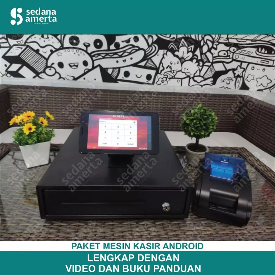 Paket Mesin Kasir Android POS Tablet/Tab 7 Inch 1/8GB - PAKET LENGKAP : Tab, Laci Uang/Cash drawer & Printer Thermal 58mm - cocok untuk Restaurant, Resto, Cafe, Barber Shop, Vape Store, Retail